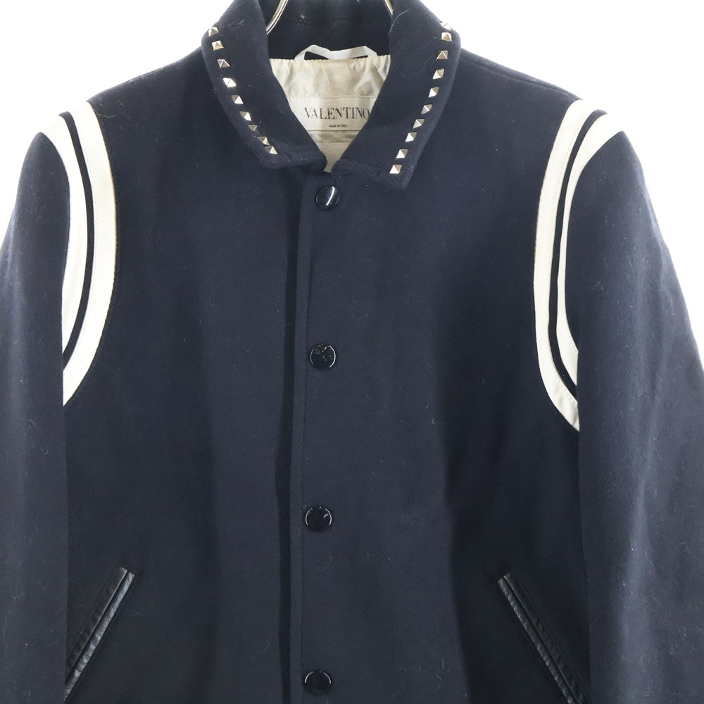 VALENTINO(ヴァレンティノ) Studded Jacket ロックスタッズ ウールジャケット ブルゾン ブラック
