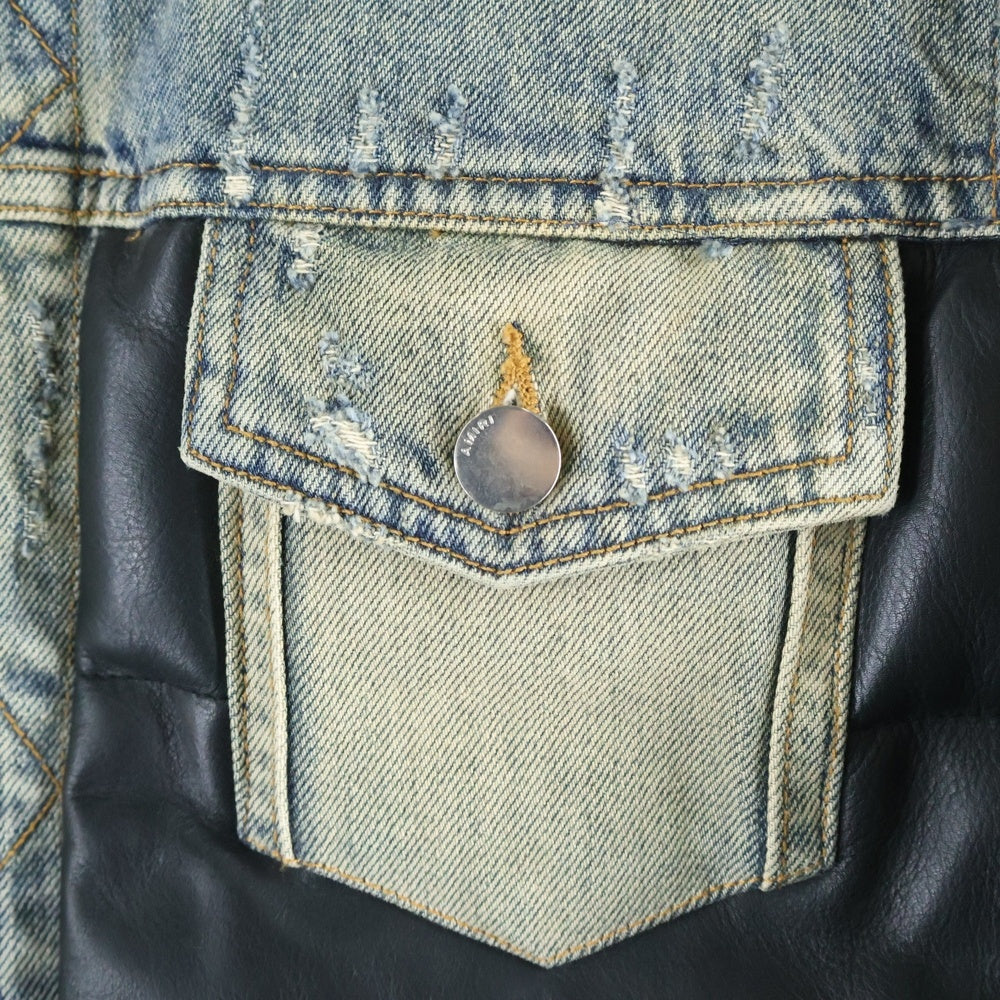 AMIRI(アミリ) Denim Down Jacket ダウン切替 ダメージ加工 デニムジャケット インディゴ