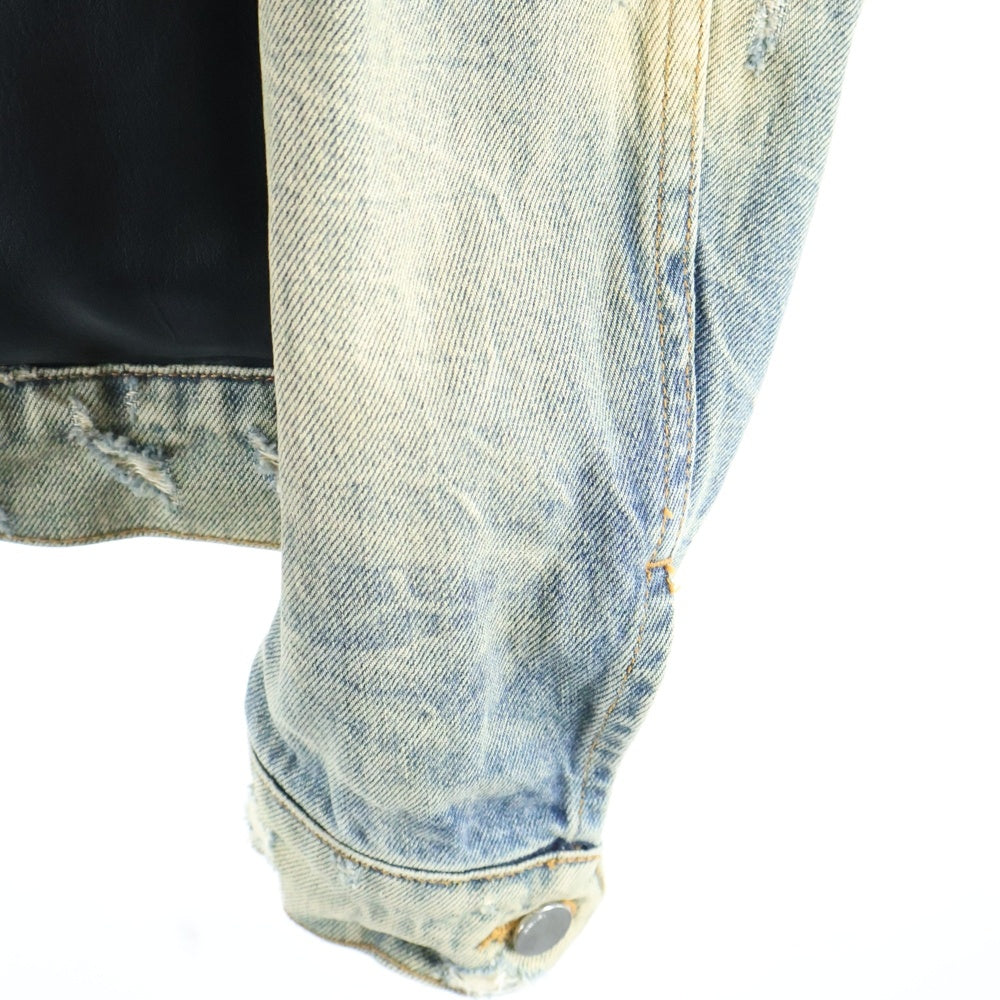 AMIRI(アミリ) Denim Down Jacket ダウン切替 ダメージ加工 デニムジャケット インディゴ