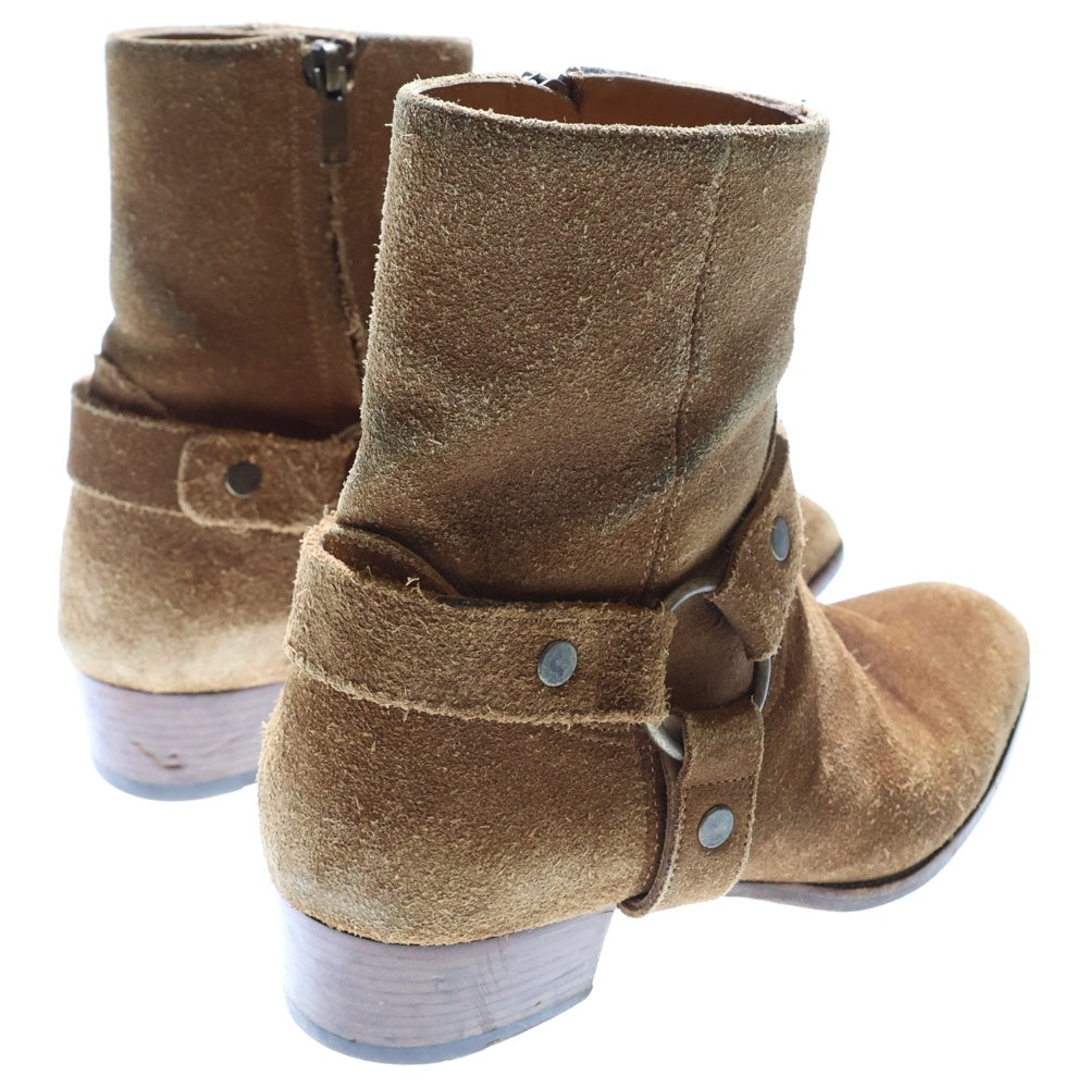 SAINT LAURENT PARIS(サンローランパリ) Wyatt ワイアット スエード ハーネスアンクルブーツ ハイカットブーツ ブラウン