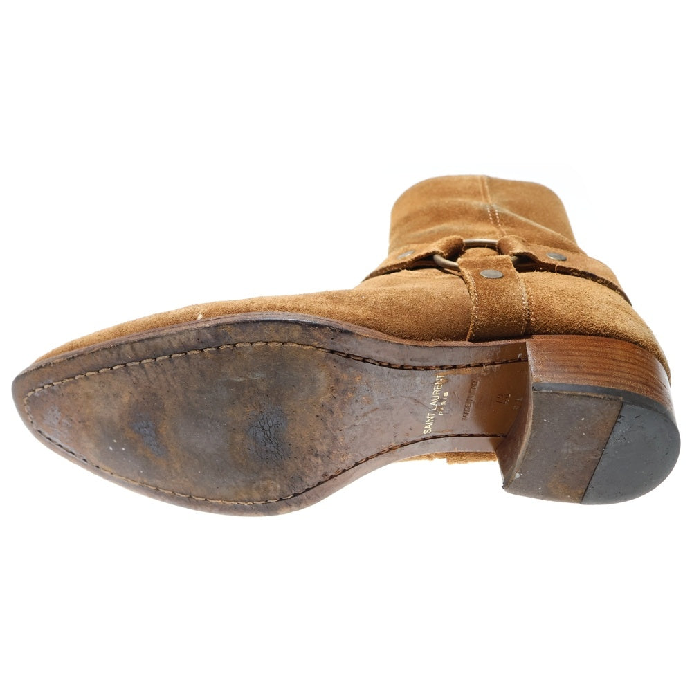 SAINT LAURENT PARIS(サンローランパリ) Wyatt ワイアット スエード ハーネスアンクルブーツ ハイカットブーツ ブラウン