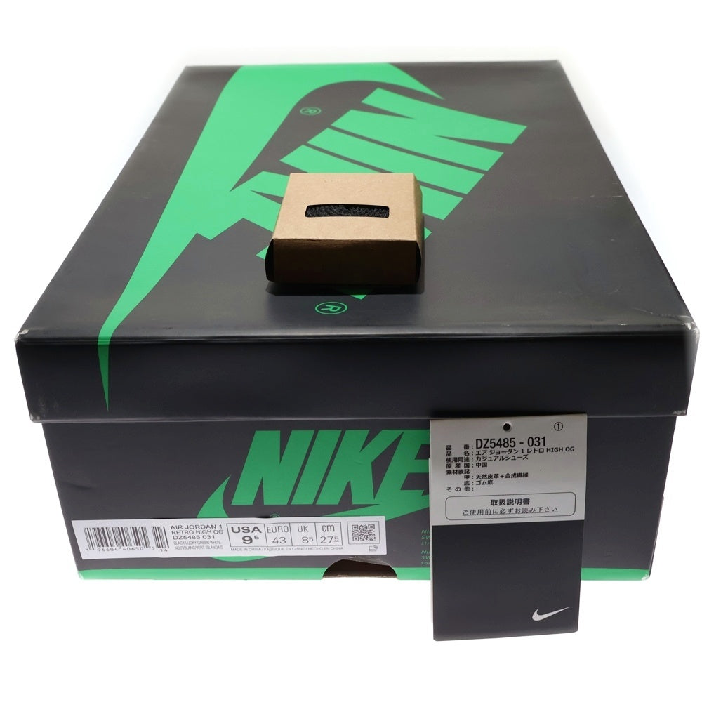 NIKE(ナイキ) AIR JORDAN1 RETRO HIGH OG エアジョーダン1 ラッキーグリーン ハイカットスニーカー ブラック/ホワイト/グリーン US9.5/27.5cm DZ5485-031
