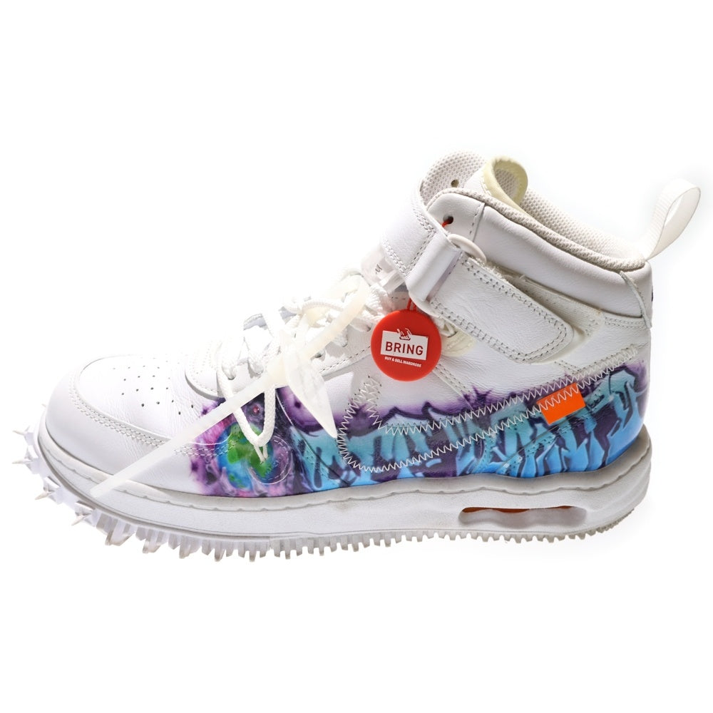NIKE(ナイキ) ×Off-White AIR FORCE1 MID オフホワイト エアフォース1 グラフィティ ミッドカットスニーカー ホワイト US9.5/27.5cm DR0500-100
