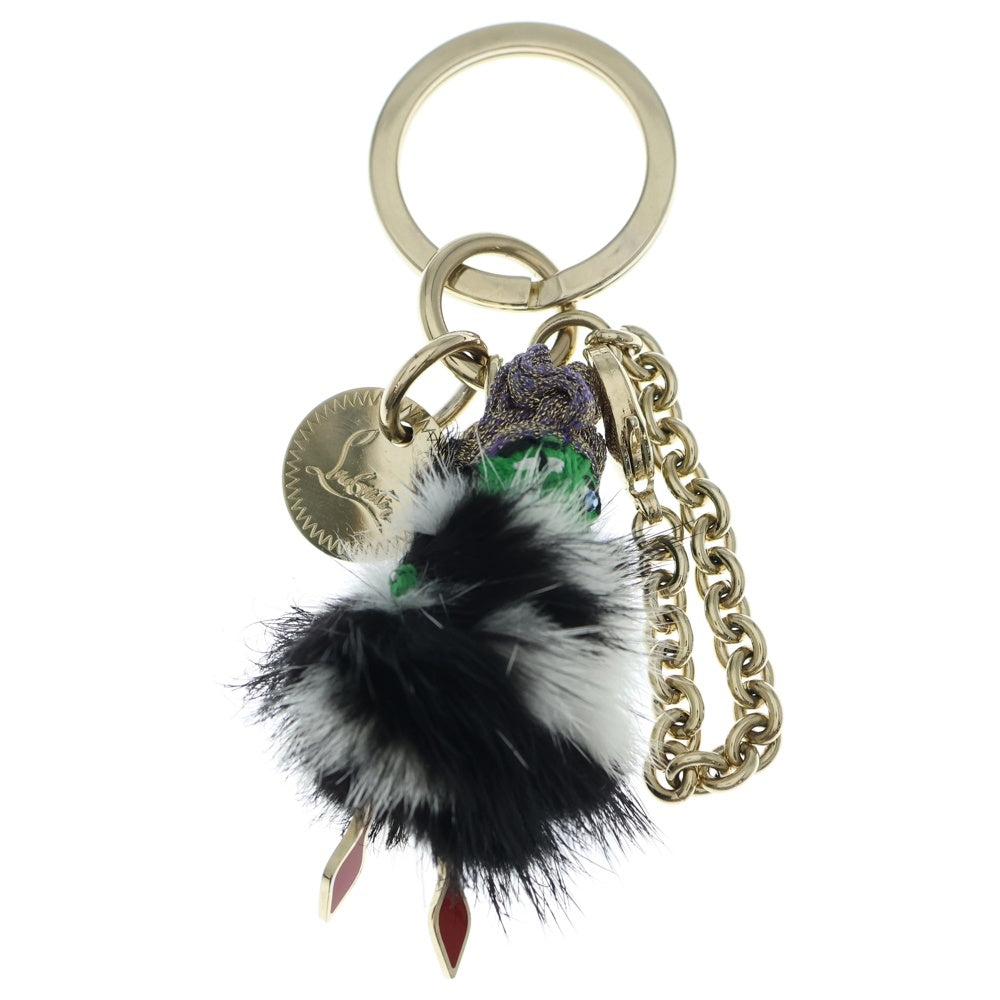 CHRISTIAN LOUBOUTIN(クリスチャンルブタン) Key Ring Mink ミンクファー キーリング キーホルダー ゴールド