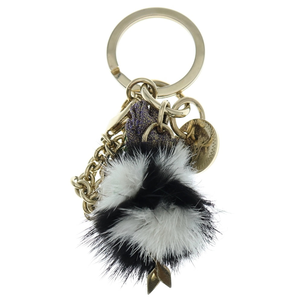 CHRISTIAN LOUBOUTIN(クリスチャンルブタン) Key Ring Mink ミンクファー キーリング キーホルダー ゴールド