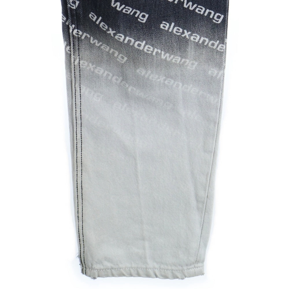 ALEXANDER WANG(アレキサンダーワン) Denim Pants グラデーション 総柄デニムパンツ グレー レディース