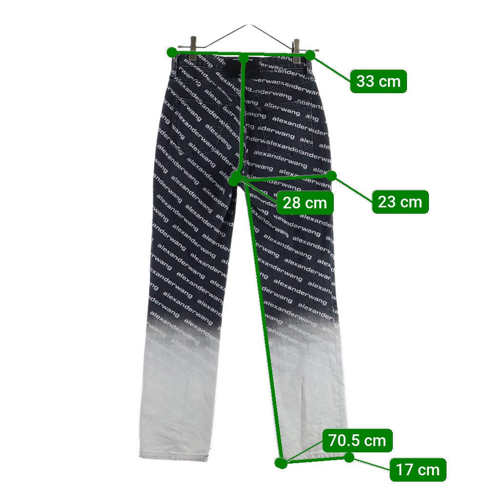 ALEXANDER WANG(アレキサンダーワン) Denim Pants グラデーション 総柄デニムパンツ グレー レディース