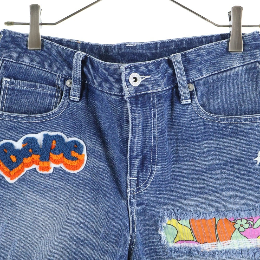 A BATHING APE(アベイシングエイプ) Denim Shorts ロゴワッペン デニム