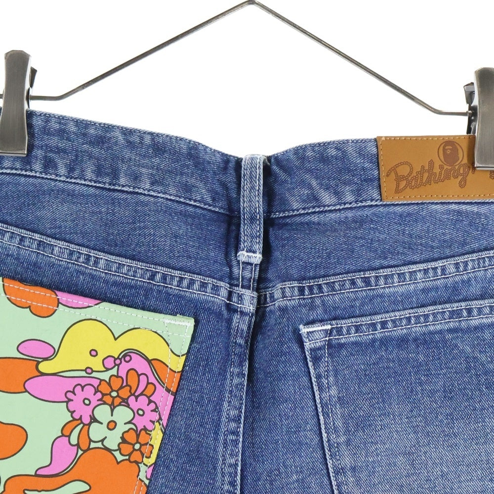 A BATHING APE(アベイシングエイプ) Denim Shorts ロゴワッペン デニム
