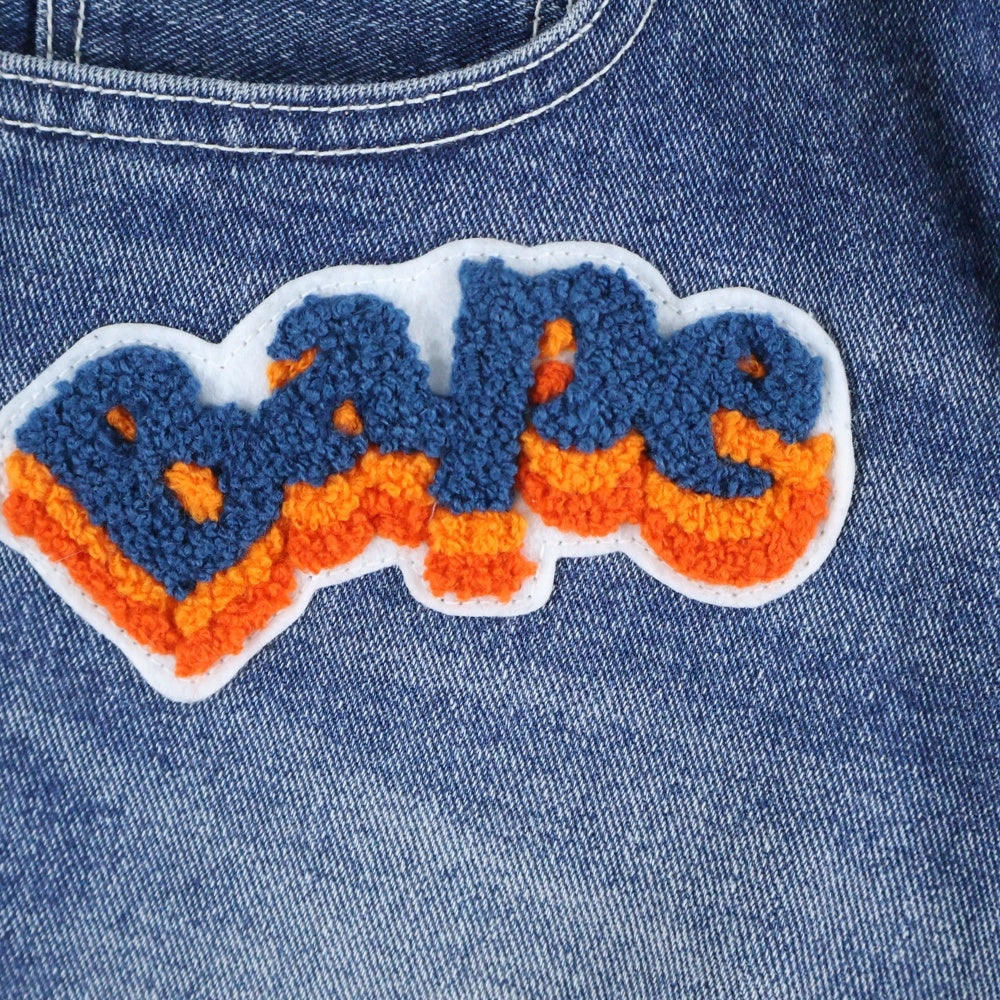 A BATHING APE(アベイシングエイプ) Denim Shorts ロゴワッペン デニムショーツ ハーフパンツ レディース インディゴ 001DSG302501X