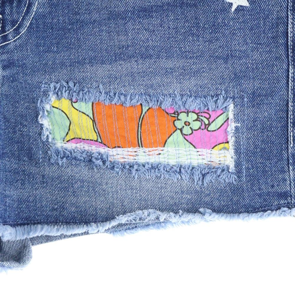 A BATHING APE(アベイシングエイプ) Denim Shorts ロゴワッペン デニムショーツ ハーフパンツ レディース インディゴ 001DSG302501X