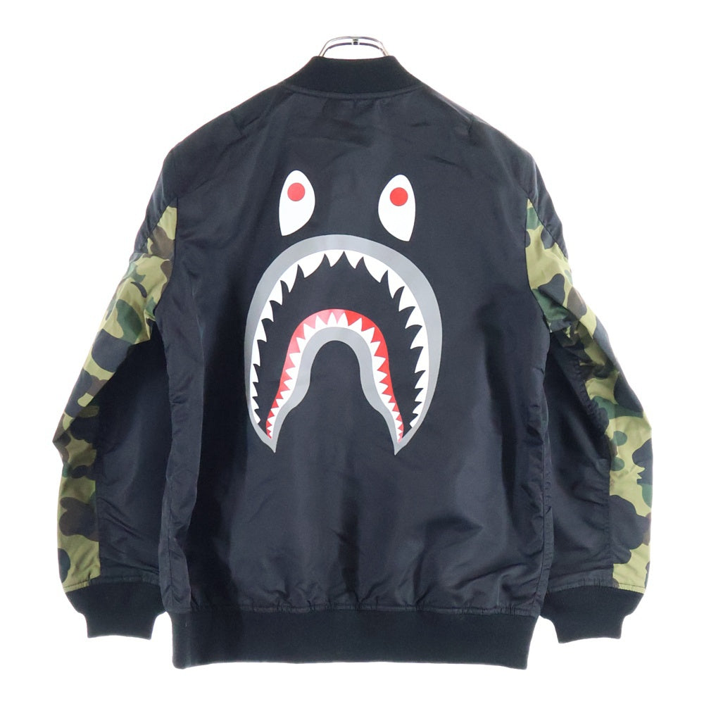 A BATHING APE(アベイシングエイプ) Nylon Jacket シャークロゴ ナイロンジャケット ブラック レディース キッズ
