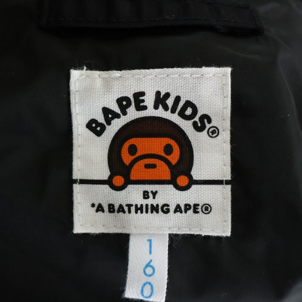 A BATHING APE(アベイシングエイプ) Nylon Jacket シャークロゴ ナイロンジャケット ブラック レディース キッズ