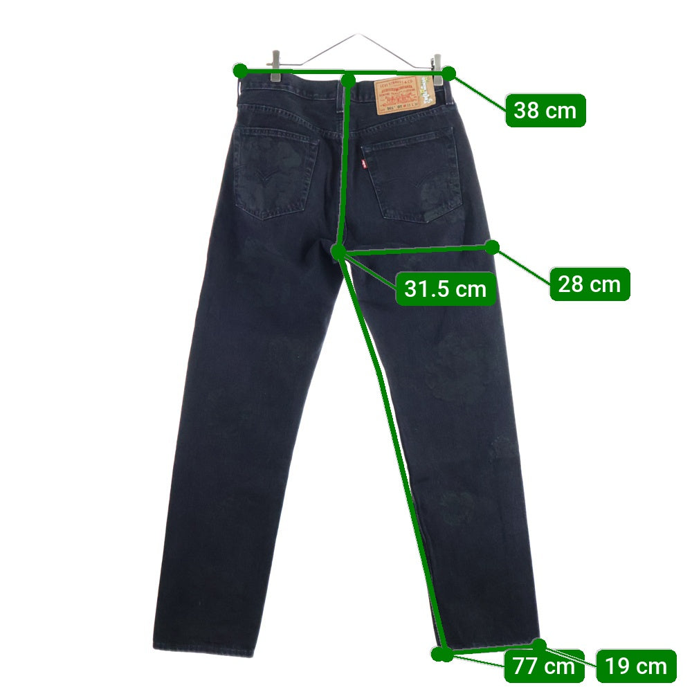 DENIM TEARS(デニムティアーズ) Levi's Denim Pants リーバイス 花柄デニムパンツ ブラック PC9-A1592-0003