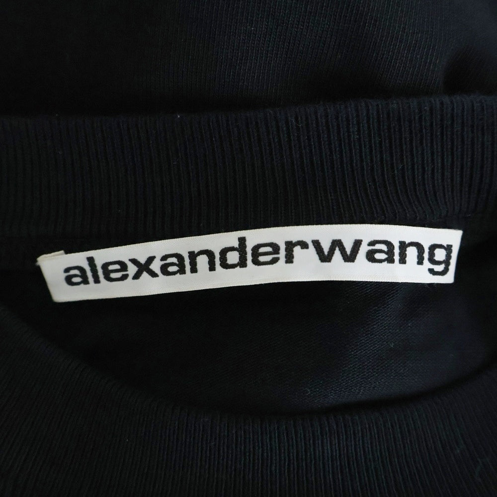 ALEXANDER WANG(アレキサンダーワン) L/S T-SHIRT ロゴ刺繍 長袖Tシャツ ロンT ブラック