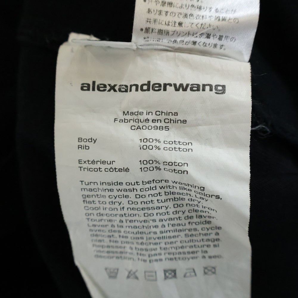 ALEXANDER WANG(アレキサンダーワン) L/S T-SHIRT ロゴ刺繍 長袖Tシャツ ロンT ブラック