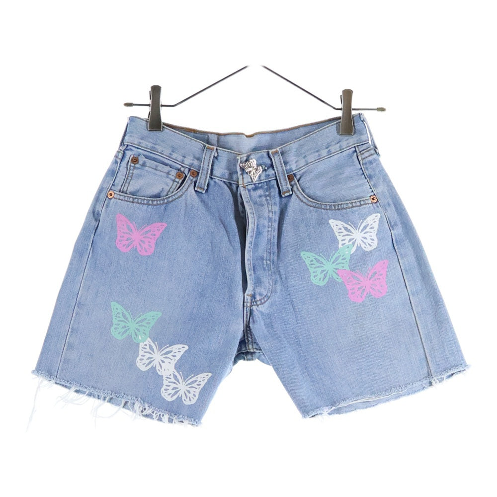 About Dreams(アバウトドリームズ) Denim Shorts ロゴチャーム デニムハーフパンツ ショーツ インディゴ レディース