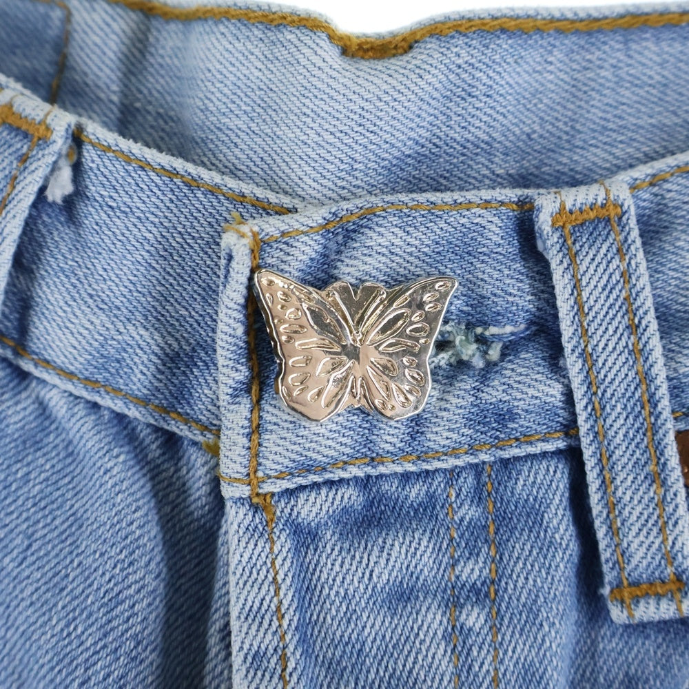 About Dreams(アバウトドリームズ) Denim Shorts ロゴチャーム デニムハーフパンツ ショーツ インディゴ レディース