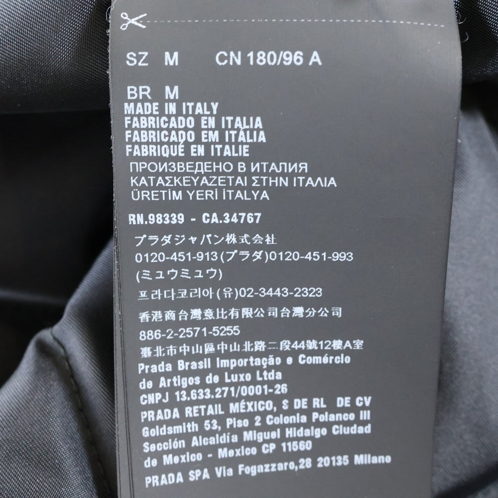 PRADA(プラダ) 3B Nylon Tailored Jacket トライアングルロゴ 裏地キルティング ナイロンテーラードジャケット ブラック SD1240