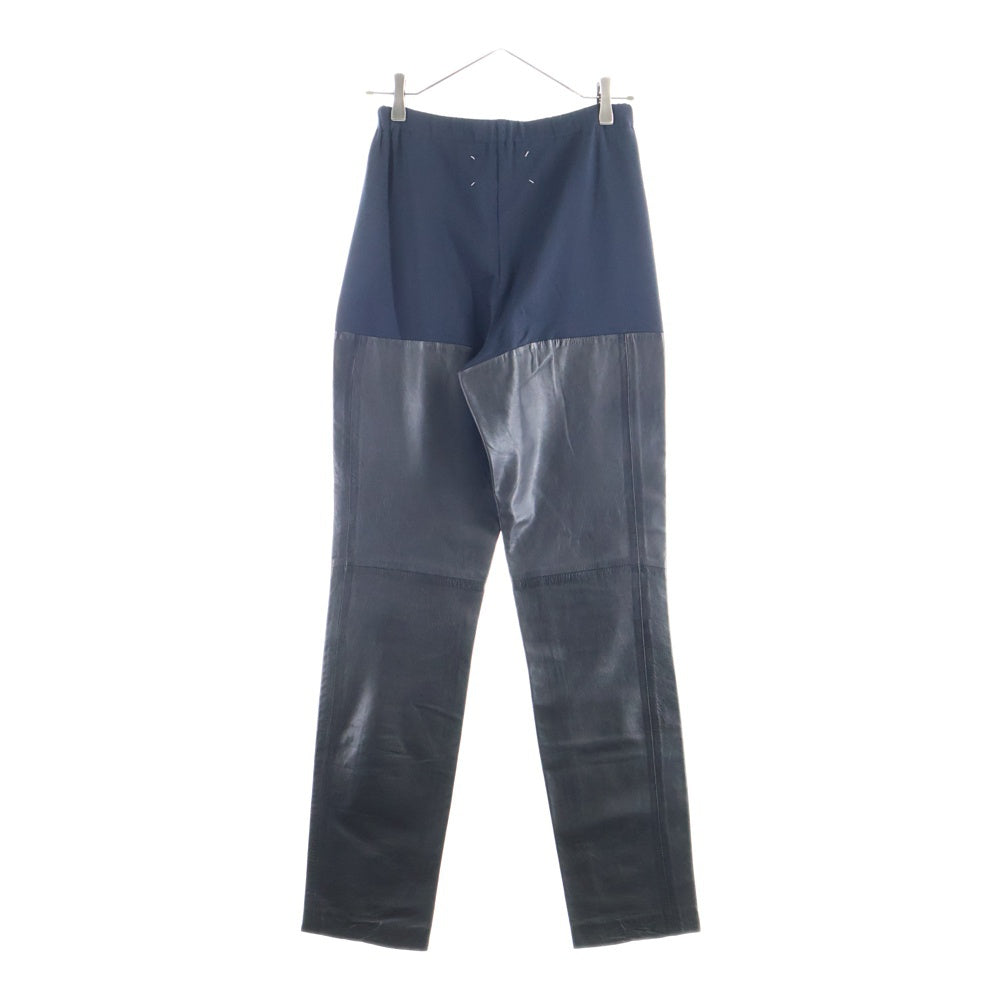 Maison Margiela 0(メゾンマルジェラ) アーカイブ レザードッキング スウェットパンツ ブラック/ネイビー