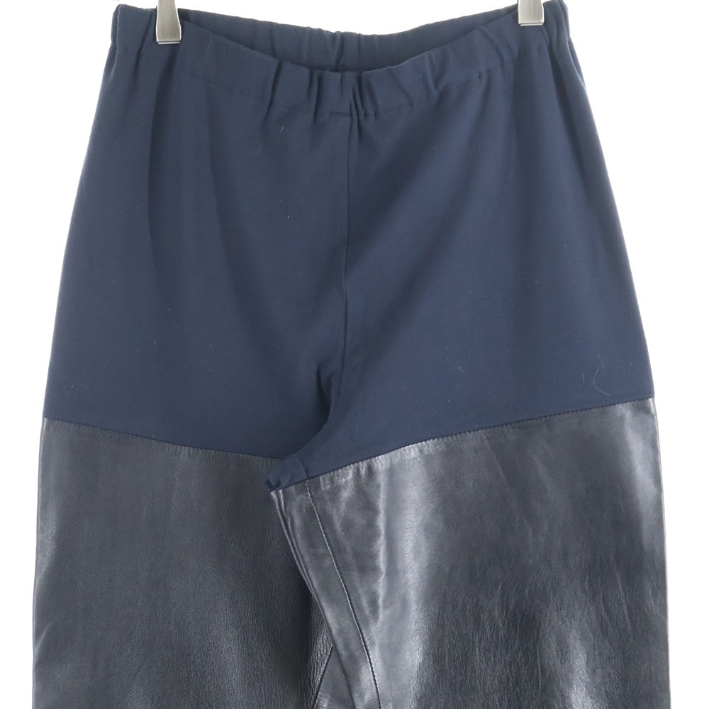 Maison Margiela 0(メゾンマルジェラ) アーカイブ レザードッキング スウェットパンツ ブラック/ネイビー