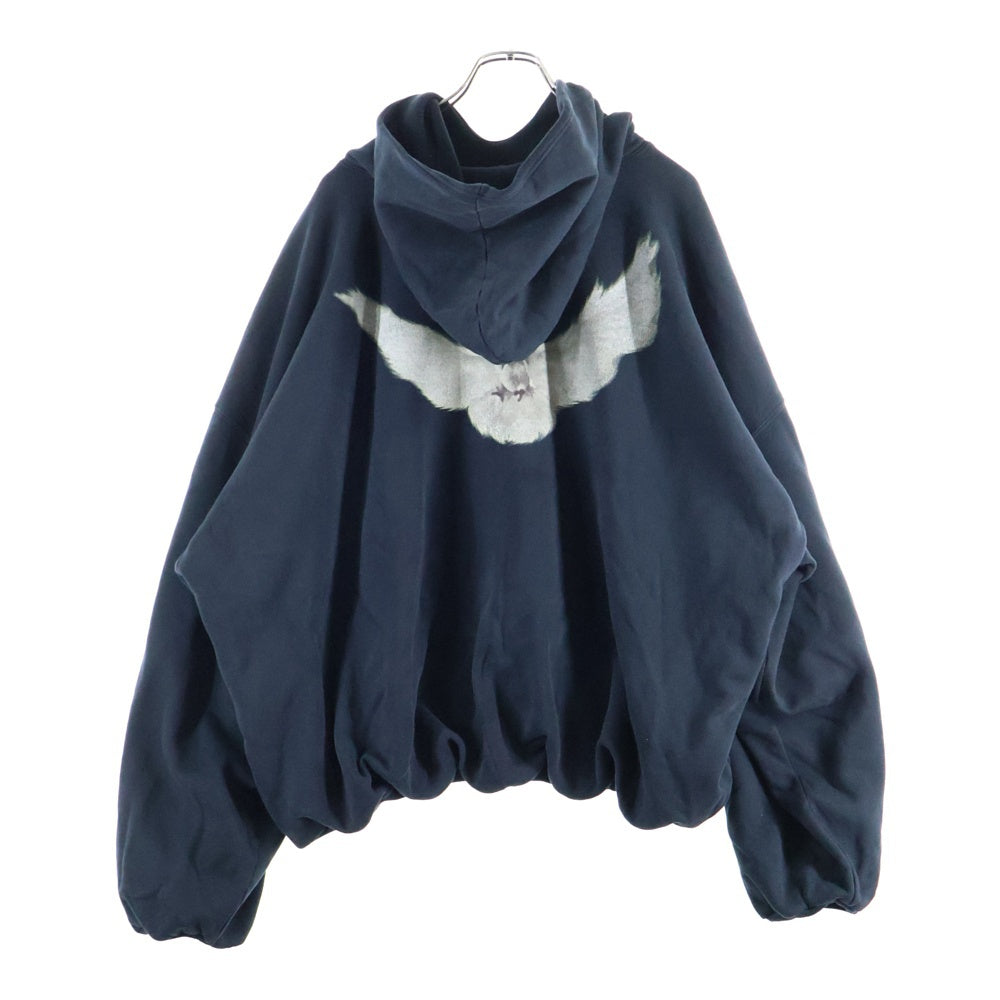 Yeezy Gap Engineered by Balenciaga(イージー ギャップ エンジニアードバイ バレンシアガ) DOVE HOODIE フロントロゴ バックプリント スウェットプルオーバーパーカー フーディー ブラック