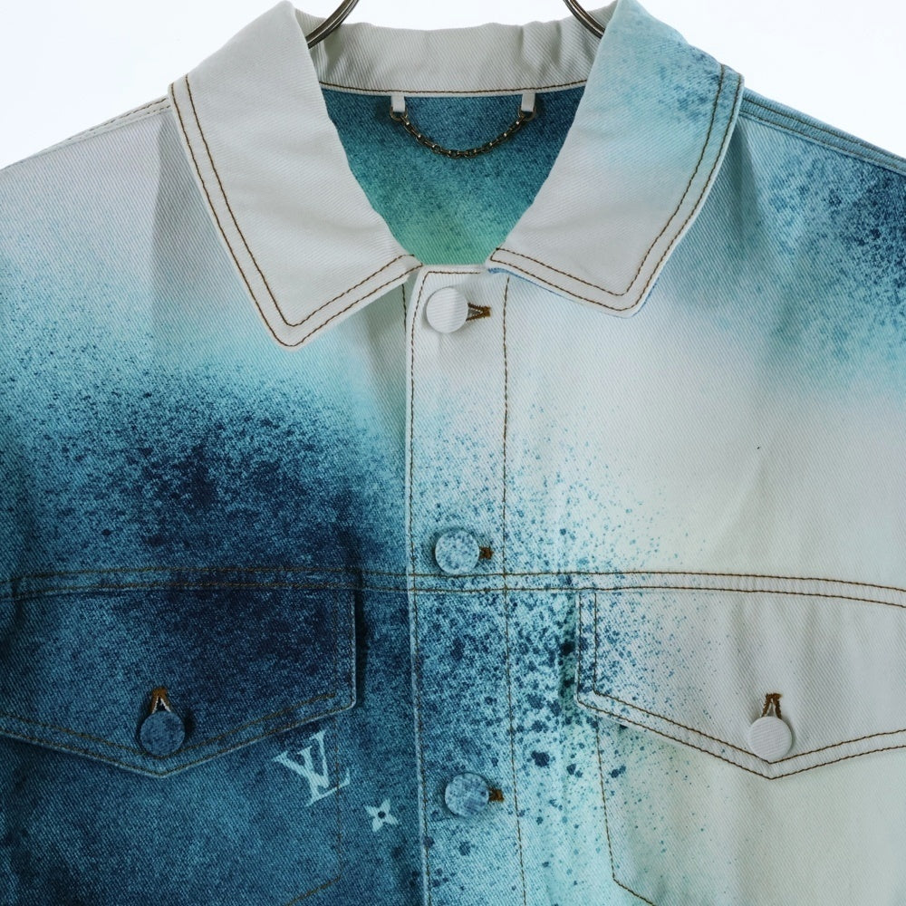 LOUIS VUITTON(ルイヴィトン) 23SS スプレーモノグラムデニムトラッカージャケット ホワイト RM231M U14 HOA10W
