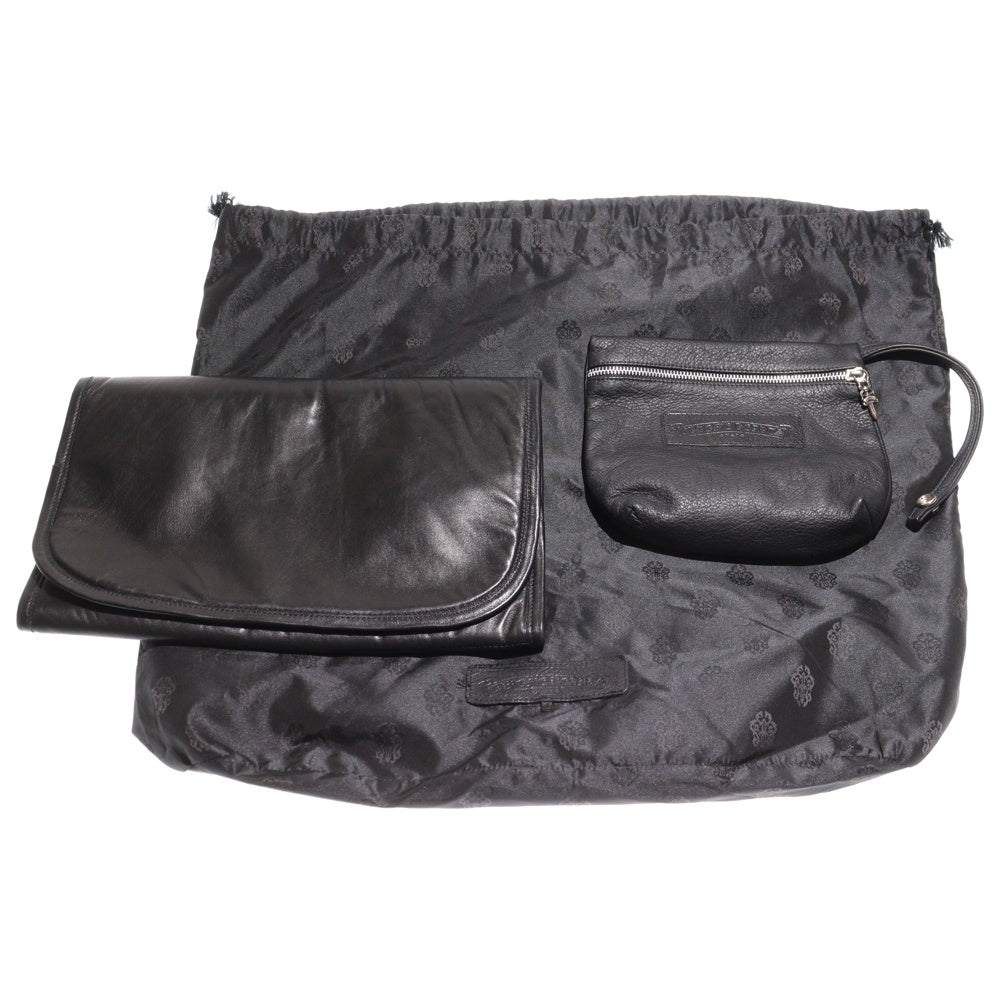 CHROME HEARTS(クロムハーツ) DIAPER BAG LEATHER SHOULDER 2WAY BAG ダイパー レザーショルダーバッグ ブラック