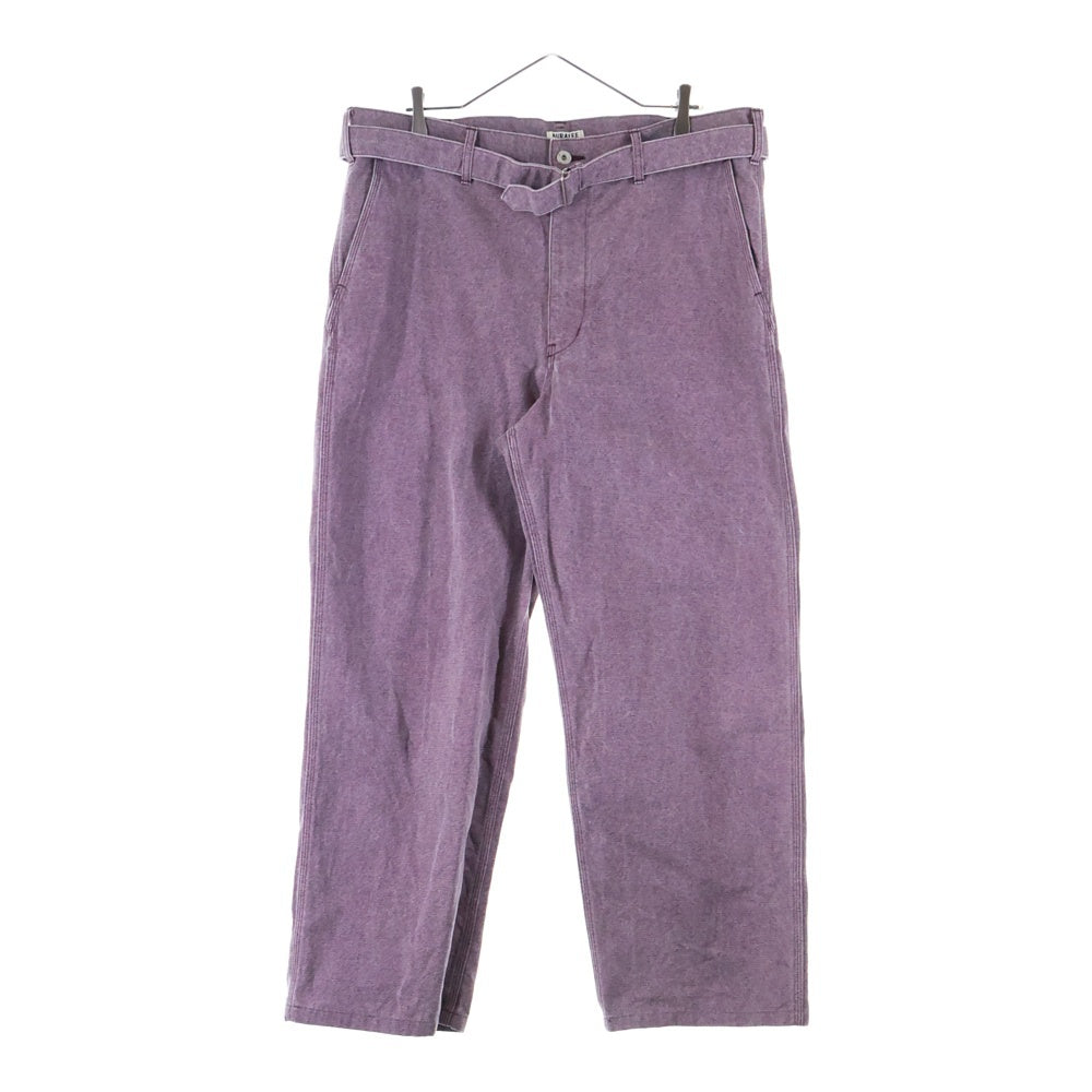 AURALEE(オーラリー) WASHED ORGANIC CANVAS BELTED PANTS ウォッシュド オーガニックキャンバスパンツ パープル A24AP03HG