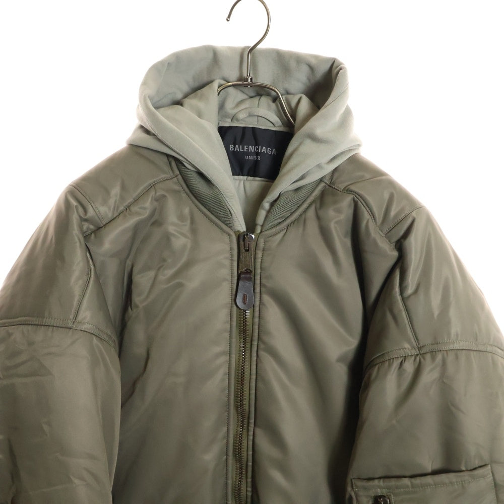 BALENCIAGA(バレンシアガ) 23SS Paris All in Bomber Jacket オールインボンバージャケット フーディー ベージュ 746456 TNO27