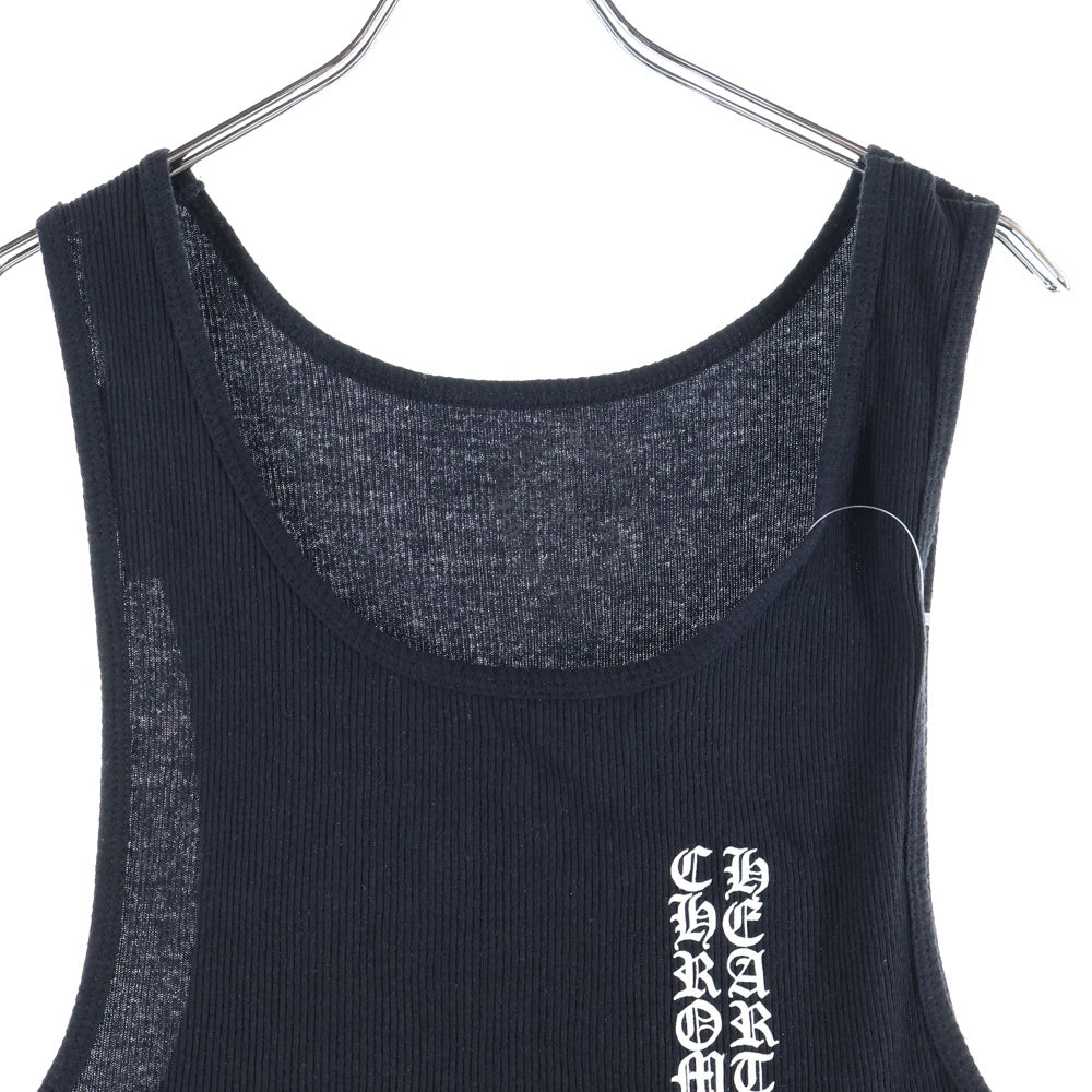 CHROME HEARTS(クロムハーツ) RIBBED TANK TOP スクロールプリント タンクトップ ノースリーブシャツ ブラック
