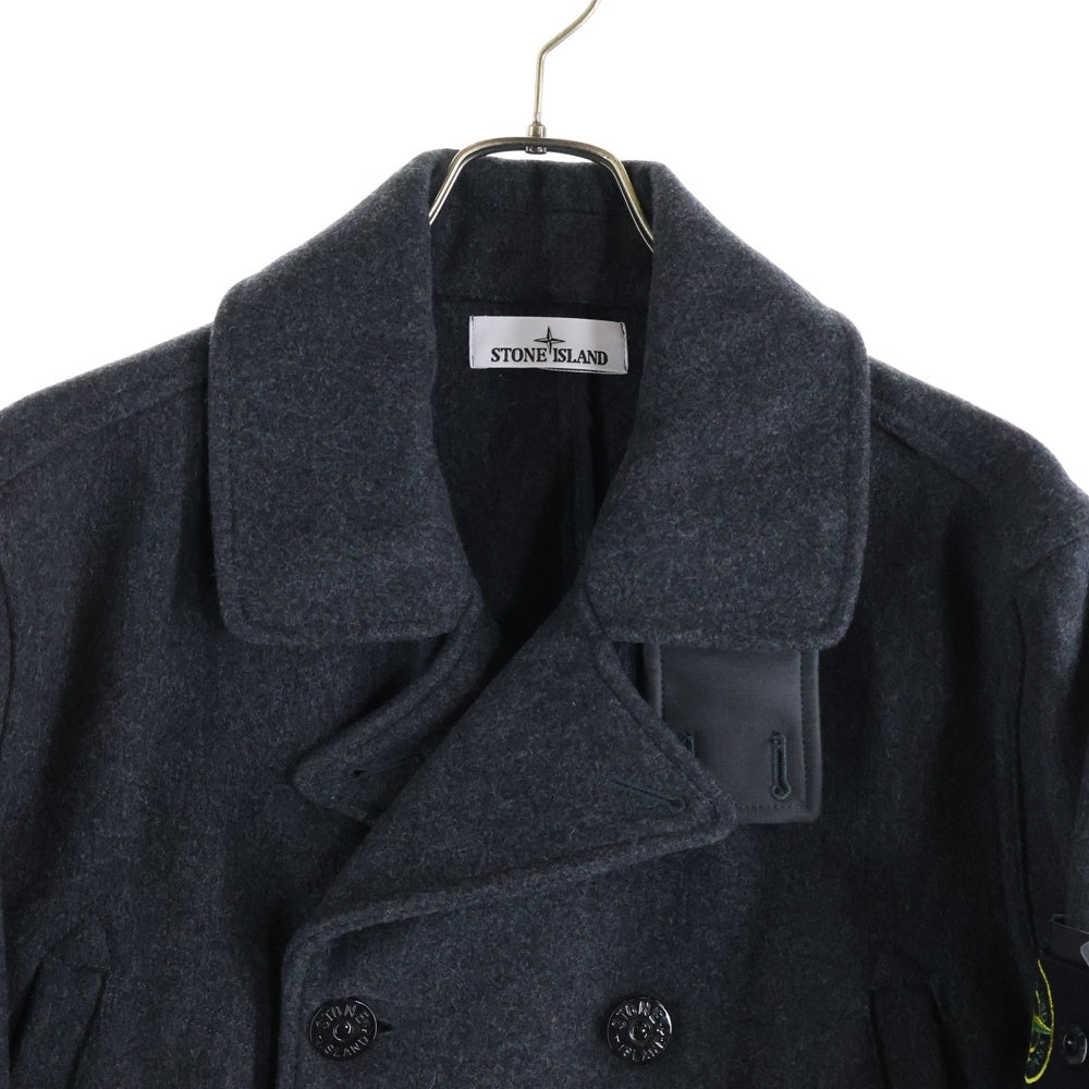 STONE ISLAND(ストーンアイランド) Wool Street Style Plain Logo Peacoats Coats ウール ストリートスタイル プレーン ロゴ ピーコート グレー 791543030