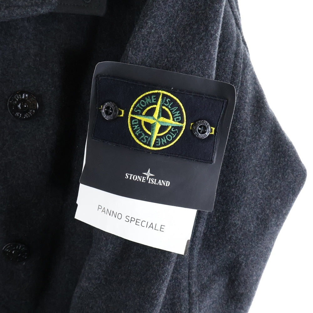 STONE ISLAND(ストーンアイランド) Wool Street Style Plain Logo Peacoats Coats ウール ストリートスタイル プレーン ロゴ ピーコート グレー 791543030