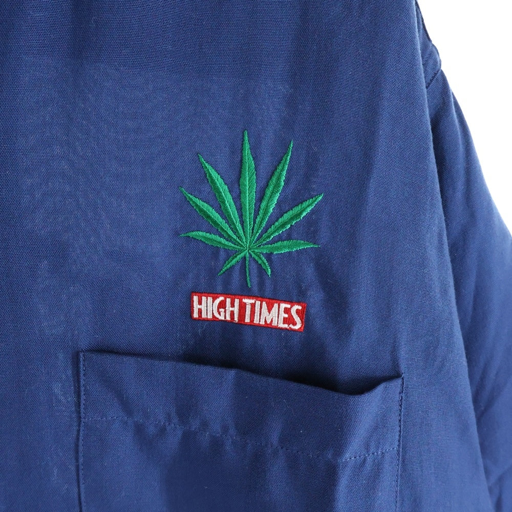 WACKO MARIA(ワコマリア) ×舐達麻 ×HIGH TIMES 24SS OPEN COLLAR SHIRTS ハイタイムズ オープンカラー 半袖シャツ ネイビー