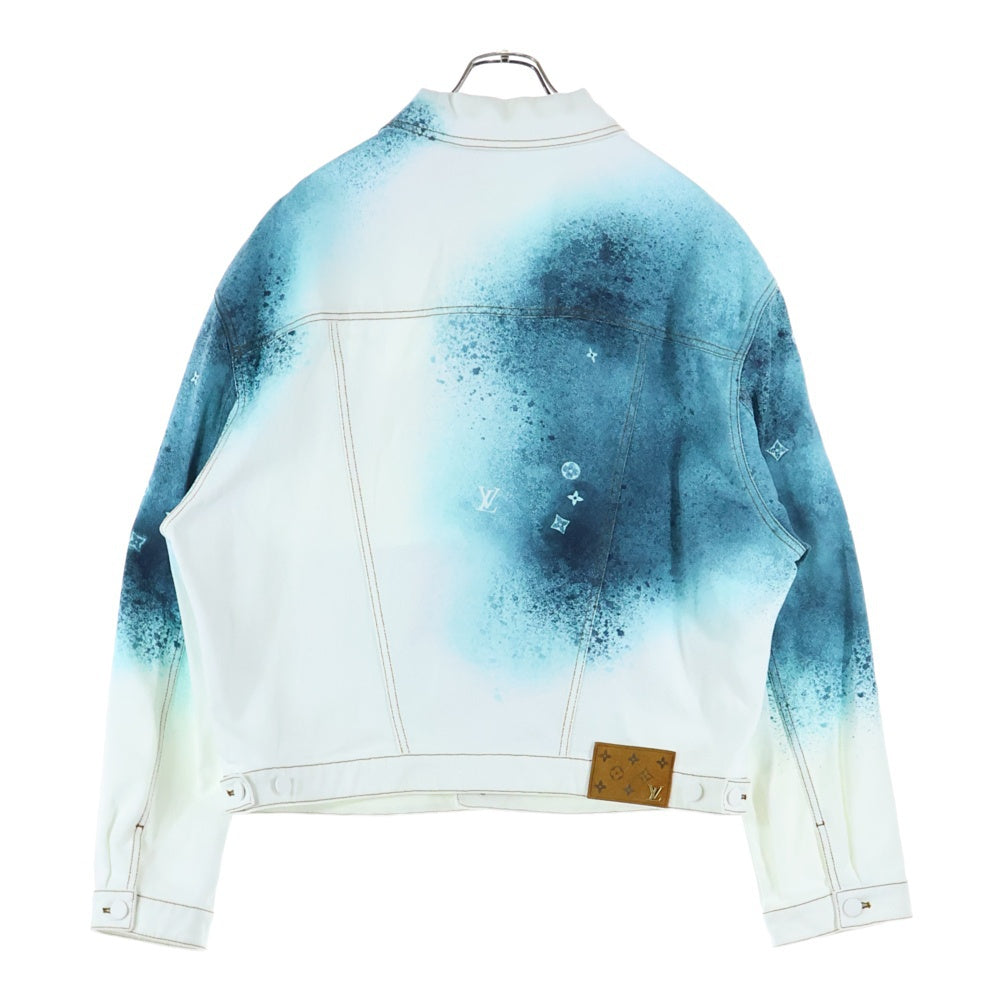 LOUIS VUITTON(ルイヴィトン) 23SS LVスプレー ペイント デニム トラッカージャケット ホワイト/ブルー RM231M U14 HOA10W