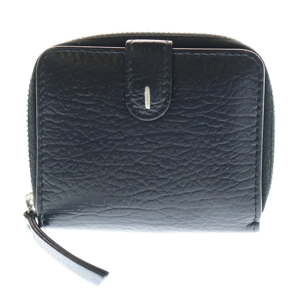 Maison Margiela 11(メゾンマルジェラ11) 4ステッチ レザーコンパクトジップウォレット 二つ折り財布 ブラック S56UI0112