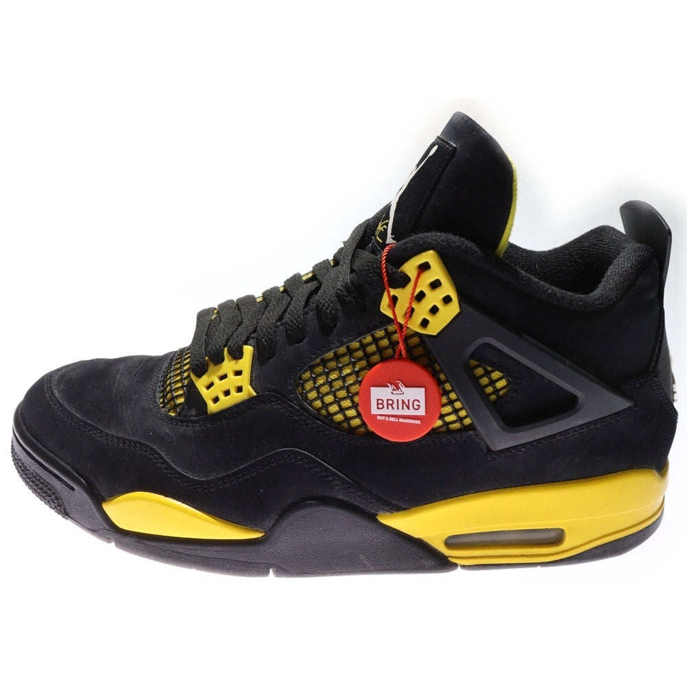 NIKE(ナイキ) AIR JORDAN 4 RETRO THUNDER エア ジョーダン 4 レトロ サンダー ハイカットスニーカー ブラック/イエロー US10.5/28.5cm DH6927-017