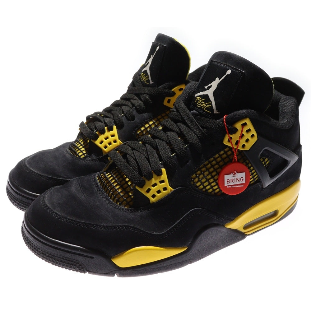 NIKE(ナイキ) AIR JORDAN 4 RETRO THUNDER エア ジョーダン 4 レトロ サンダー ハイカットスニーカー ブラック/イエロー US10.5/28.5cm DH6927-017