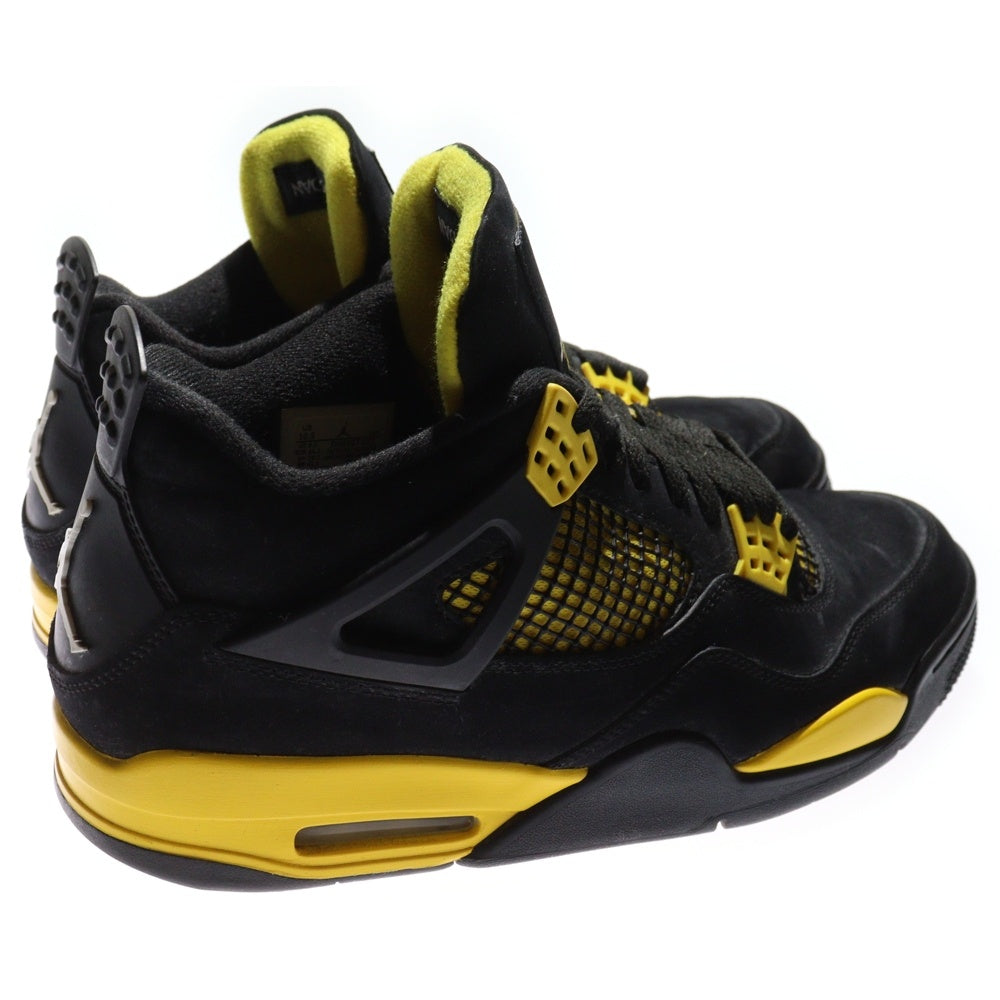 NIKE(ナイキ) AIR JORDAN 4 RETRO THUNDER エア ジョーダン 4 レトロ サンダー ハイカットスニーカー ブラック/イエロー US10.5/28.5cm DH6927-017
