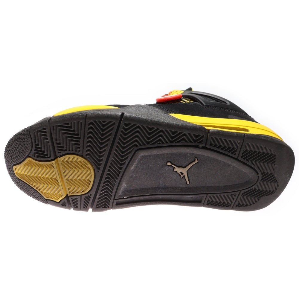 NIKE(ナイキ) AIR JORDAN 4 RETRO THUNDER エア ジョーダン 4 レトロ サンダー ハイカットスニーカー ブラック/イエロー US10.5/28.5cm DH6927-017