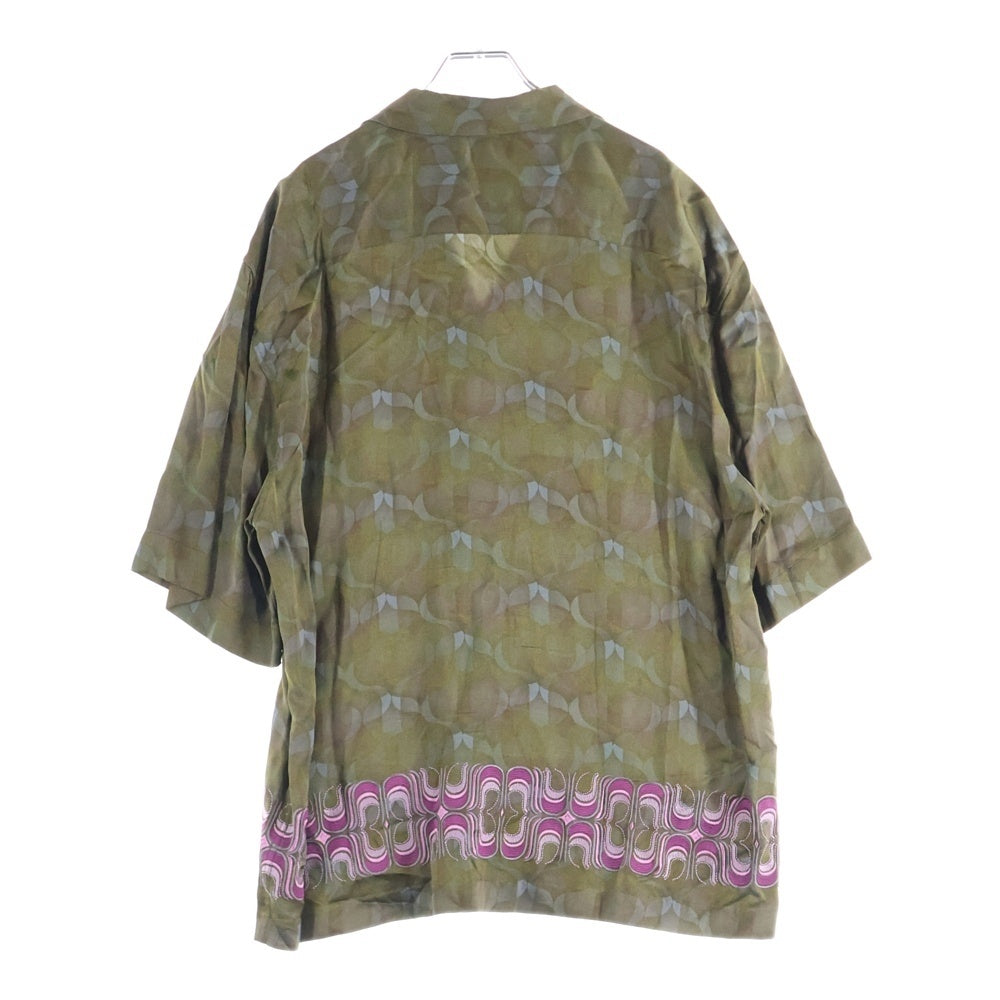 DRIES VAN NOTEN(ドリスヴァンノッテン) 24SS Cassiemb Shirt 刺繍 総柄開襟半袖シャツ カーキ