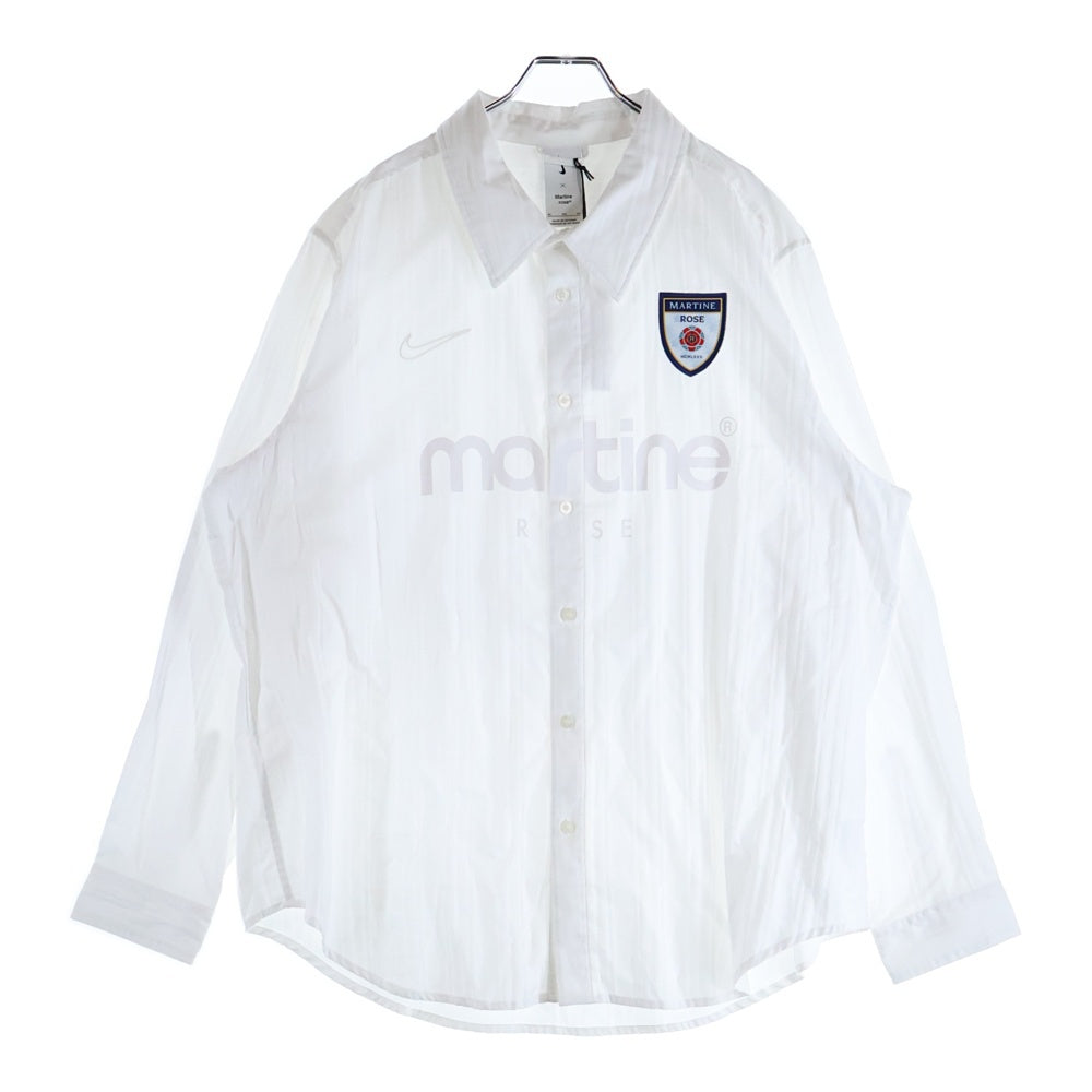MARTINE ROSE(マーティンローズ) ×NIKE Dress Shirt ナイキ ストライプ長袖シャツ ホワイト DV0848-100