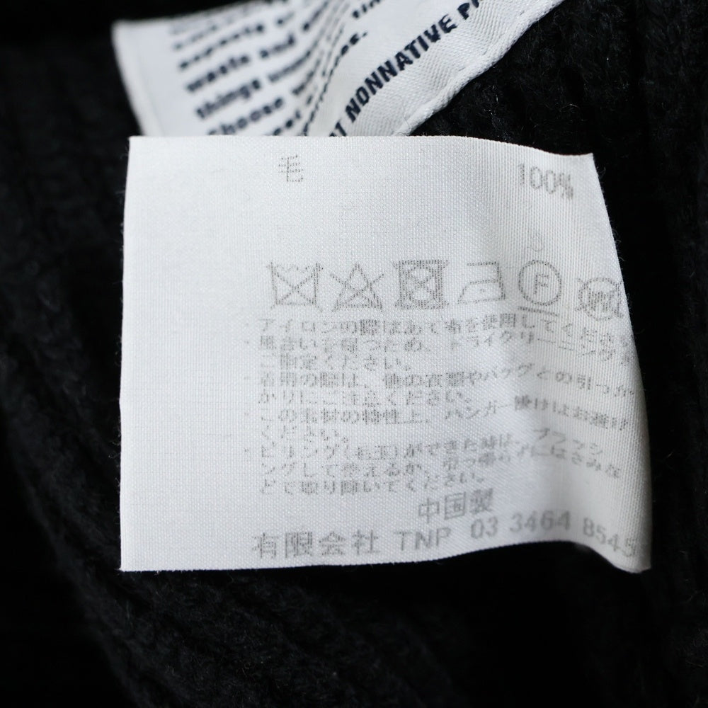 nonnative(ノンネイティブ) WORKER RIB ZIP UP SWEATER MERINO WOOL YARN メリノウール ジップアップニットセーター ブラック NN-K4302