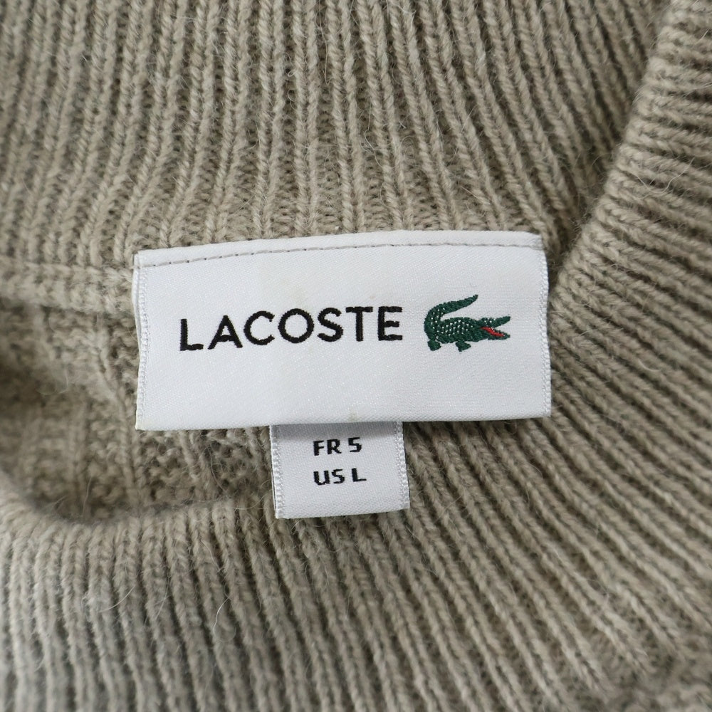 LACOSTE(ラコステ) Wool Knit Sweater クルーネックウールニットセーター ベージュ