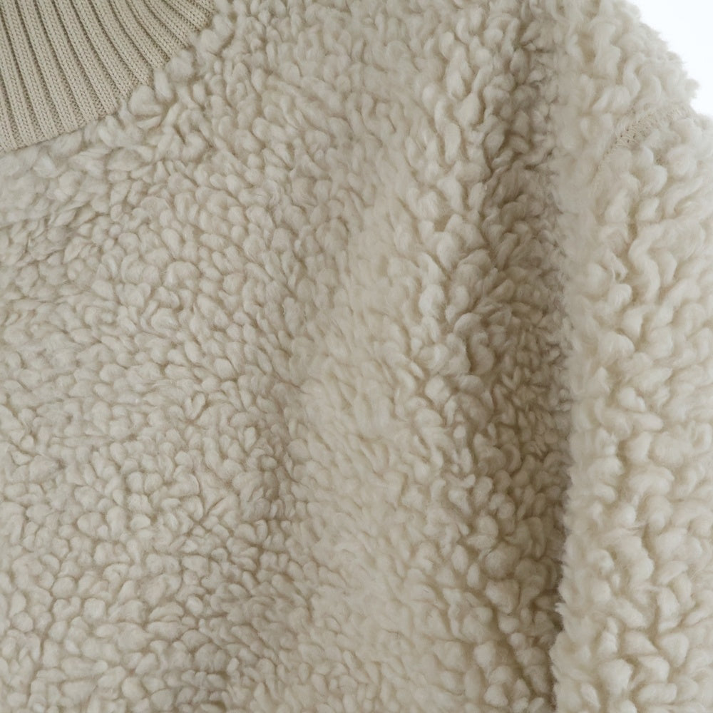 NO BRAND(ノーブランド) COS(コス) Funnel-Neck Teddy Jacket ハイネック ボアジャケット ホワイト