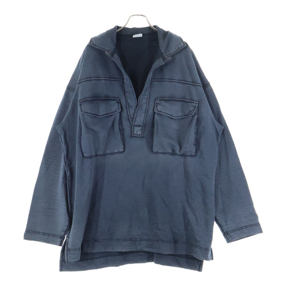 DRIES VAN NOTEN(ドリスヴァンノッテン) 24SS Jersey Sweatshirt フェード加工 オーバーサイズ スウェットポロシャツ グレー