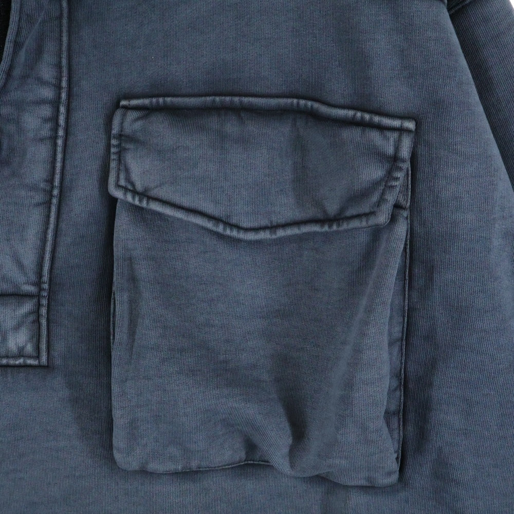 DRIES VAN NOTEN(ドリスヴァンノッテン) 24SS Jersey Sweatshirt フェード加工 オーバーサイズ スウェットポロシャツ グレー