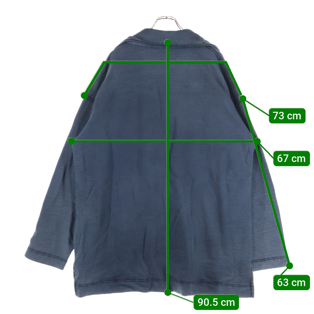 DRIES VAN NOTEN(ドリスヴァンノッテン) 24SS Jersey Sweatshirt フェード加工 オーバーサイズ スウェットポロシャツ グレー