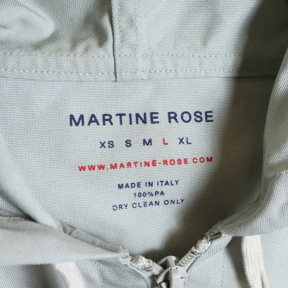 MARTINE ROSE(マーティンローズ) Windbreaker ハーフジップ プルオーバーパーカー フーディー グレー