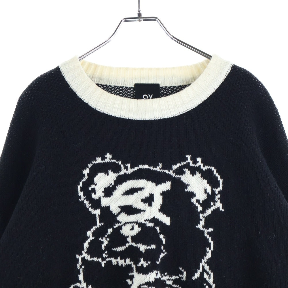 OY(オーワイ) Cube Odolly Knit ベア クルーネック ウールニットセーター ブラック